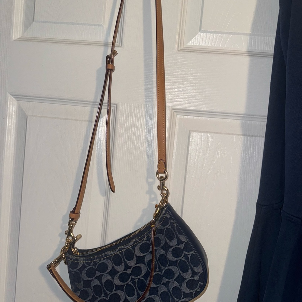 Coach denim Teri shoulder bag w/ crossbody strap - Picture 2 of 4